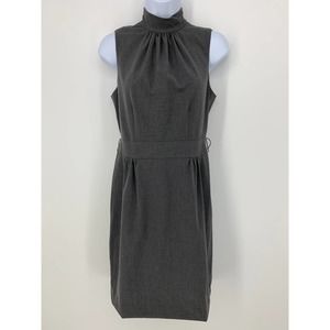 Michael Michael Kors Women’s 4 Gray High Neck Sleeveless Sheath Dress Flawed